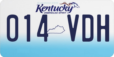 KY license plate 014VDH