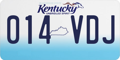 KY license plate 014VDJ