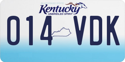 KY license plate 014VDK