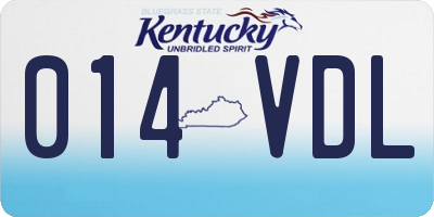 KY license plate 014VDL