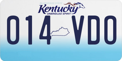 KY license plate 014VDO