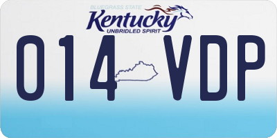 KY license plate 014VDP
