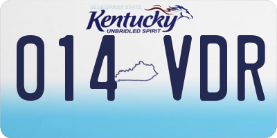 KY license plate 014VDR