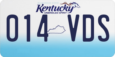 KY license plate 014VDS