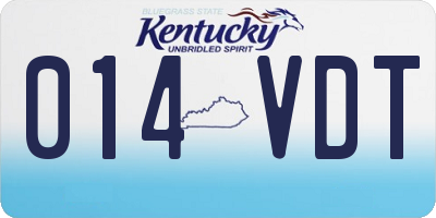 KY license plate 014VDT