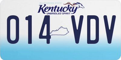 KY license plate 014VDV