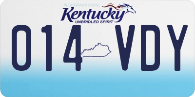 KY license plate 014VDY