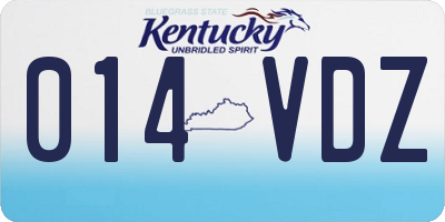 KY license plate 014VDZ