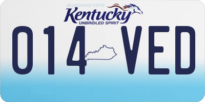 KY license plate 014VED