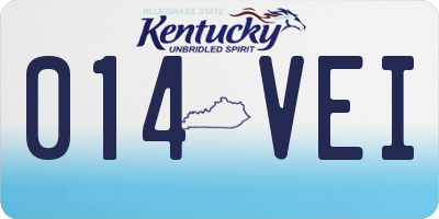 KY license plate 014VEI