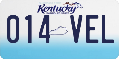 KY license plate 014VEL