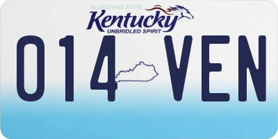 KY license plate 014VEN