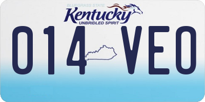 KY license plate 014VEO