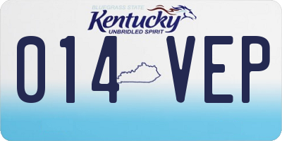 KY license plate 014VEP