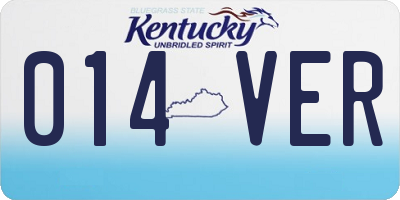 KY license plate 014VER