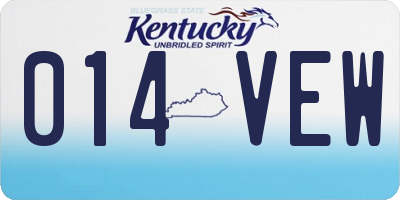 KY license plate 014VEW