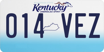 KY license plate 014VEZ