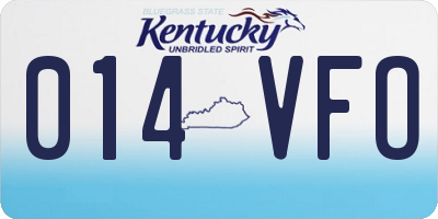 KY license plate 014VFO