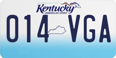KY license plate 014VGA