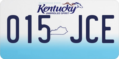 KY license plate 015JCE