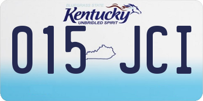 KY license plate 015JCI