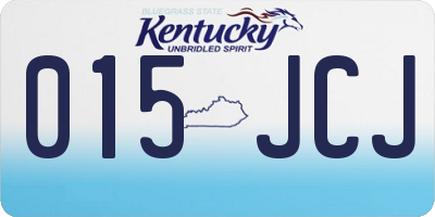 KY license plate 015JCJ