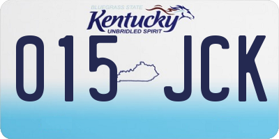 KY license plate 015JCK