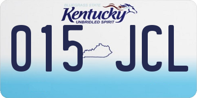 KY license plate 015JCL
