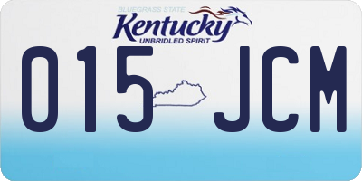 KY license plate 015JCM