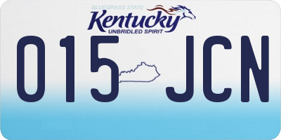 KY license plate 015JCN