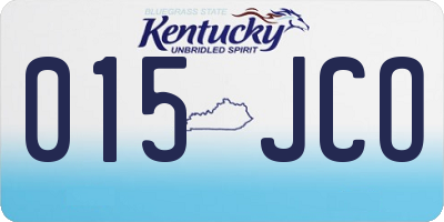 KY license plate 015JCO