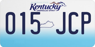 KY license plate 015JCP