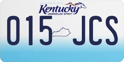 KY license plate 015JCS