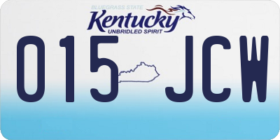 KY license plate 015JCW