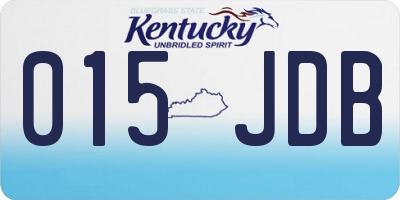 KY license plate 015JDB
