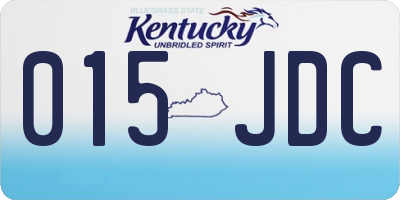 KY license plate 015JDC