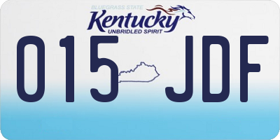 KY license plate 015JDF