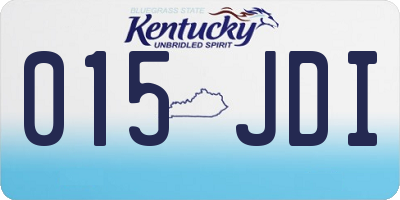 KY license plate 015JDI