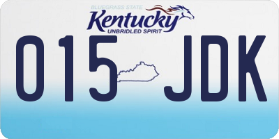 KY license plate 015JDK