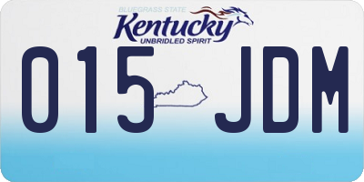 KY license plate 015JDM