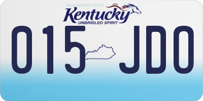 KY license plate 015JDO