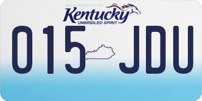 KY license plate 015JDU