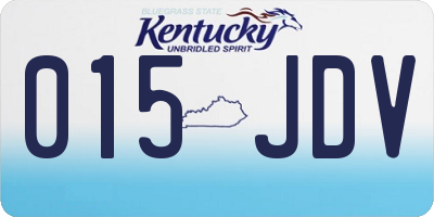 KY license plate 015JDV