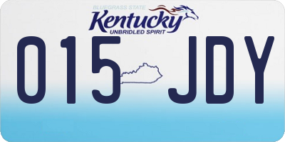 KY license plate 015JDY