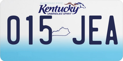 KY license plate 015JEA
