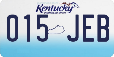 KY license plate 015JEB