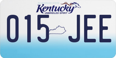 KY license plate 015JEE