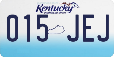 KY license plate 015JEJ