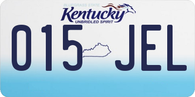 KY license plate 015JEL
