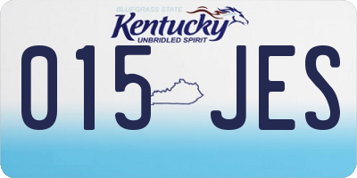 KY license plate 015JES